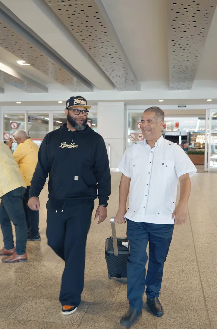 Your driver and a patient at the airport in Santo Domingo