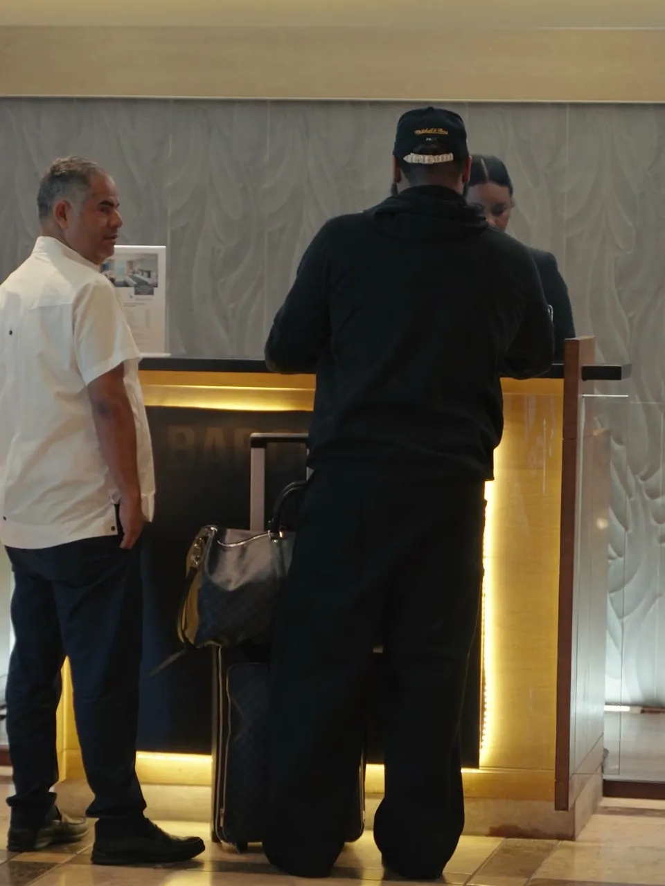 Our team goes with the patient to check in at the hotel